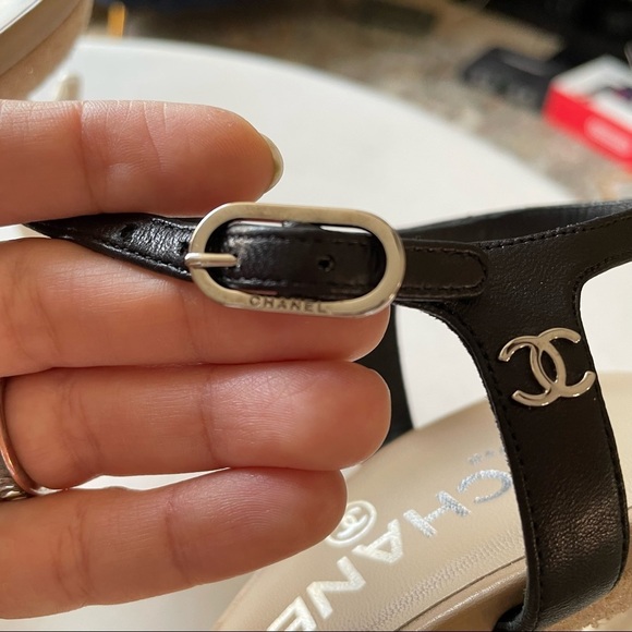 Chanel Coral Shaped Heel Nude Textured Platform Sandals - Picture 12 of 12